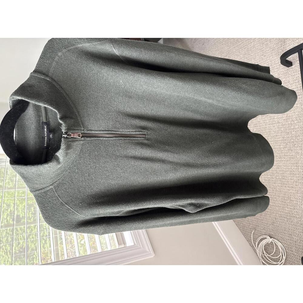 Banana Republic Men's Olive Green Half-Zip Sweater XXL